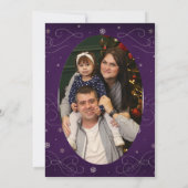  Elegante Traditionele Foto Paarse Kerstmis Feestdagenkaart (Achterkant)