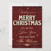  Elegante Traditionele Foto Rode Kerstmis Feestdagenkaart (Voorkant)