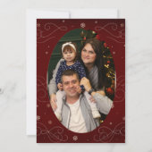  Elegante Traditionele Foto Rode Kerstmis Feestdagenkaart (Achterkant)