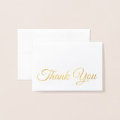 Elegante traditionele gouden script bedankt folie kaarten (Voorkant met envelop)