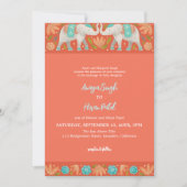 Elegante traditionele Indiase olifanten bruiloft Kaart (Voorkant)