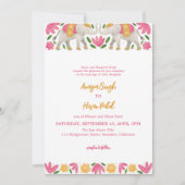 Elegante traditionele Indiase olifanten bruiloft Kaart (Voorkant)