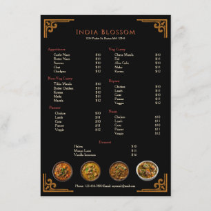 Elegante traditionele Indiase restaurant plat menu