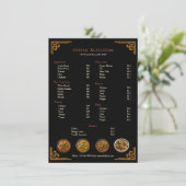 Elegante traditionele Indiase restaurant plat menu (Staand voorkant)
