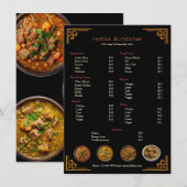 Elegante traditionele Indiase restaurant plat menu (Voorkant / Achterkant)