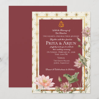 Elegante traditionele Indiase trouwkaart  Kaart