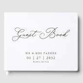 Elegante traditionele kalligrafie script bruiloft gastenboek (Voorkant)