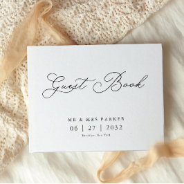 Elegante traditionele kalligrafie script bruiloft gastenboek