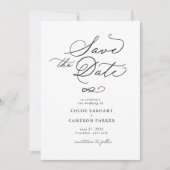 Elegante traditionele kalligrafie script bruiloft save the date (Voorkant)