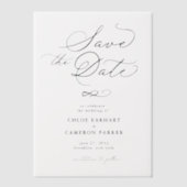 Elegante traditionele kalligrafie script bruiloft vellum uitnodigingen (Voorkant)