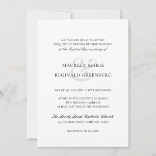 Elegante traditionele katholieke bruiloft kaart