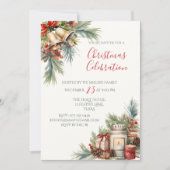 Elegante traditionele kerstfeestuitnodiging kaart (Voorkant)