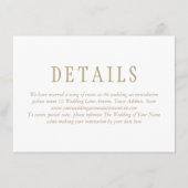 Elegante traditionele minimalistische bruiloft det informatiekaartje (Voorkant)