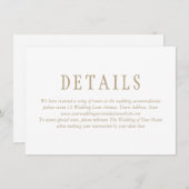 Elegante traditionele minimalistische bruiloft det informatiekaartje (Voorkant / Achterkant)