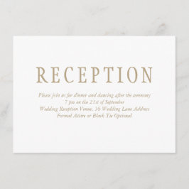 Elegante traditionele minimalistische bruiloftsrec informatiekaartje