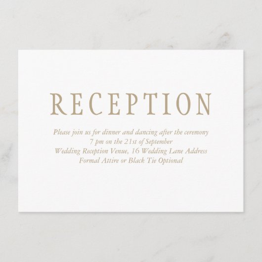 Elegante traditionele minimalistische huwelijksrec informatiekaartje (Voorkant)