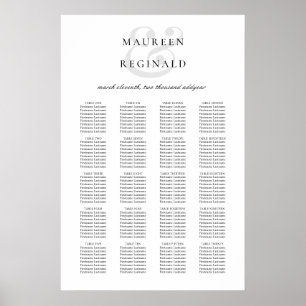 Elegante Traditionele Trouwzaalstoelindeling Poster