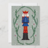 Elegante traditionele vrolijke kerst notenkraker feestdagenkaart (Voorkant)