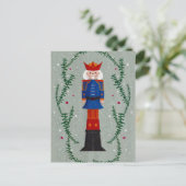 Elegante traditionele vrolijke kerst notenkraker feestdagenkaart (Staand voorkant)