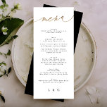 Elegante traditionele zwart gouden kalligrafie bru menu<br><div class="desc">Onderdeel van een collectie *Niet echte folie</div>