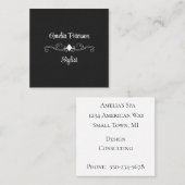 Elegante, traditionele zwart-wit visitekaartje (Voorkant / Achterkant)