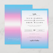 Elegante Trans Pride bruiloft Kaart (Voorkant / Achterkant)