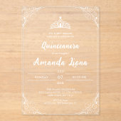 Elegante transparante acryl Quinceañera Acryl Uitnodigingen (Voorkant)