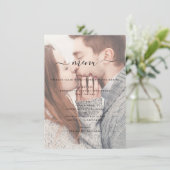 Elegante transparante foto bruiloft en typografie menu (Staand voorkant)