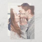 Elegante transparante foto bruiloft en typografie menu (Voorkant / Achterkant)