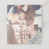 Elegante transparante foto bruiloft modern plaatskaartje (Buitenkant ongevouwen)