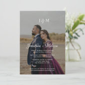 Elegante Transparante Foto Overlay Monogram Bruilo Kaart (Staand voorkant)
