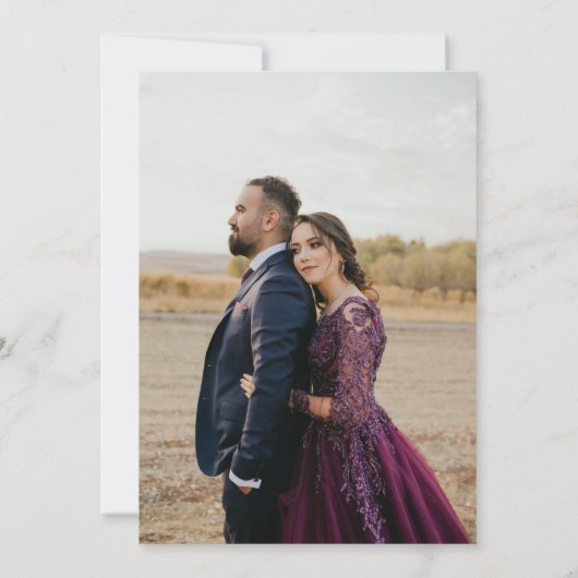 Elegante Transparante Foto Overlay Monogram Bruilo Kaart (Achterkant)