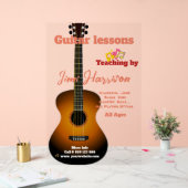 Elegante transparante gitaarlessen Acryl Teken Acryl Bord (Huwelijk)