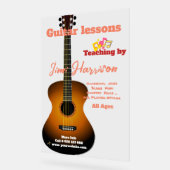 Elegante transparante gitaarlessen Acryl Teken Bord (Hoek)