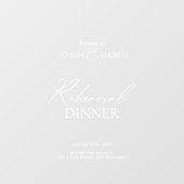 Elegante transparante repetitie diner welkomstbord raamsticker (Vel)