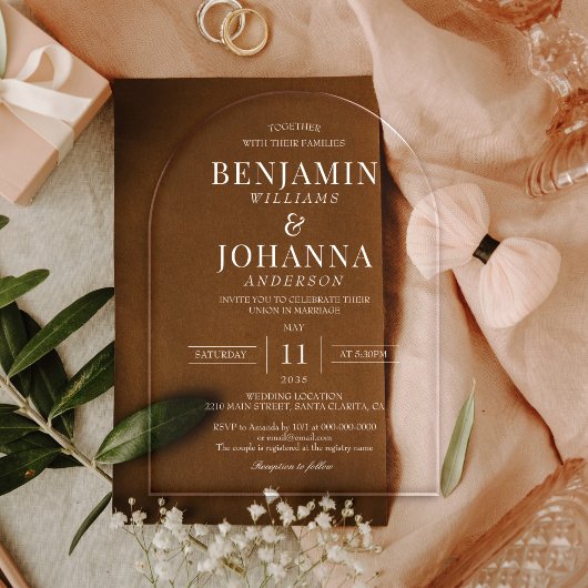 Elegante Transparante Trouwboog van Helder Kunstst Acryl Uitnodigingen