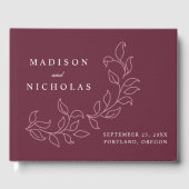 Elegante trapsgewijze Merlot verlaat fotobruiloft Gastenboek (Voorkant)