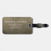 Elegante Traveller Bruin en Zwart Lederen monogram Bagagelabel (Achterkant horizontaal)