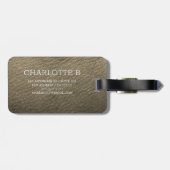 Elegante Traveller Bruin en Zwart Lederen monogram Bagagelabel (Achterkant horizontaal)