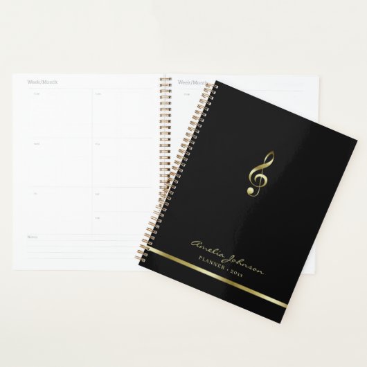 Elegante Treble Clef Music 2026 Jaarlijkse Planner (Display)
