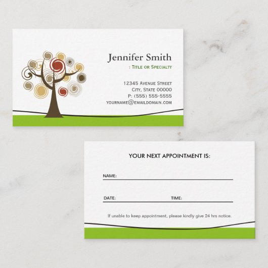 Elegante Tree of Life Symbool - Afspraak Afsprakenkaartje (Voorkant / Achterkant)