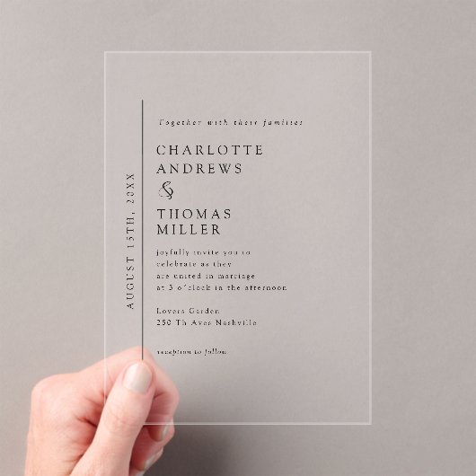 Elegante Trending Wedding Acryl Uitnodigingen (Insitu (Draagbaar))