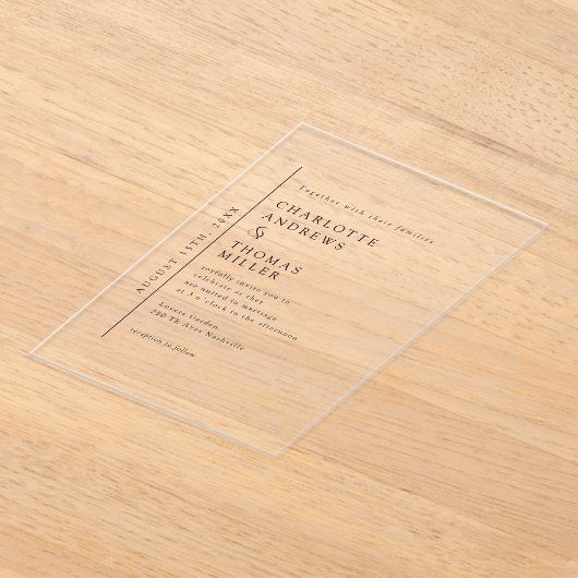 Elegante Trending Wedding Acryl Uitnodigingen (Laagn)