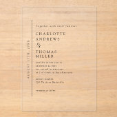 Elegante Trending Wedding Acryl Uitnodigingen (Voorkant)