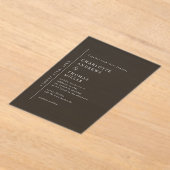 Elegante Trending Wedding Donker Grijs Acryl Uitnodigingen (Laagn)