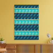 Elegante Trendy Blauwgroen Stretched Canvas Print (Insitu (Woonkamer))