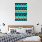 Elegante Trendy Blauwgroen Stretched Canvas Print (Insitu (Slaapkamer))