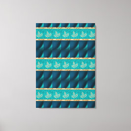Elegante Trendy Blauwgroen Stretched Canvas Print