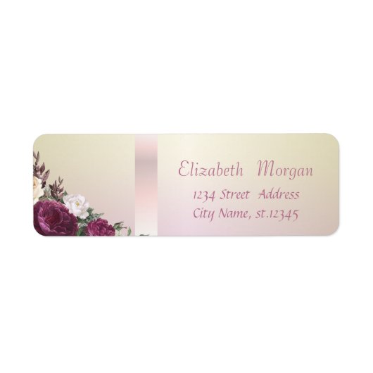 Elegante Trendy Bloem Etiket (Voorkant)