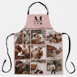 Elegante trendy blush roze familie fotocollage schort